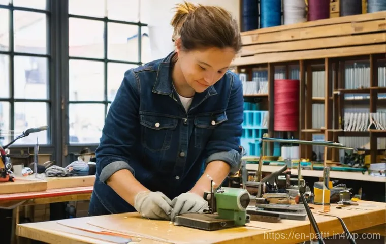 대안경제 모델과 환경 지속 가능성 - **Prompt: The Urban Repair Cafe - A Hub for Circularity**
A bustling, brightly lit urban repair ...
